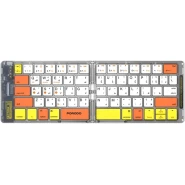 Porodo Crystal Shell Wireless Keyboard / Foldable / 65keys /Windows/iOS/Android/Mac Compatibility / Rechargeable / Lightweight and Compact and Folding Keyboard - White