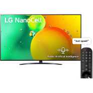 LG 75 Inch TV 4K NANOCell Series 79 NANO Color a5 Gen5 4K Processor HDR10 Pro HGiG, 60HZ - 75NANO796QA Black