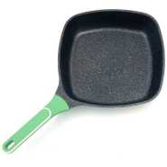 30CM Nonstick Marble Coated Frying Saute Pan Granite Skillet Stay Cool Bakelite Handle Healthy Cookware Chef Frying Pan Omelette Egg Pan Thickness PFOA Free Suitable for All Cookers Hobs (Square Pan)