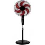 Digiwave DWWF4003 16 Inch Stand Fan 50W 5 Blade Wing 3 Speed Control With Ultra Quiet Motor, Oscillating Function, 120 Pcs Line Grill And Heavy Base