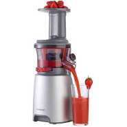 KENWOOD Slow Juicer Cold Press Juicer 150W Juice Extractor with Wide Feed Tube, Juice Jug, Pulp Container, Anti Drip, Extra Sieve, Cleaning Brush, Sorbet, Rinse Clean Function JMP601WH White/Grey