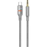 Porodo AUX to USB-C LED Light Cable, 1.2m Length, Braided Cable, Tangle-Free Design, Plug & Play, Universal Compatibility - Grey