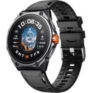 Powerology Alfa Urban Sports GPS Smart Watch with 1.43-inch AMOLED Display, 22mm Strap Size, 480mAh Battery Capacity, Up to 5 Days Battery Life, 2.5 Hours Charging Time, 5ATM Water Resistance Level, Bluetooth Version 5.4, Panda Glass, 100+ Workout Modes - Black