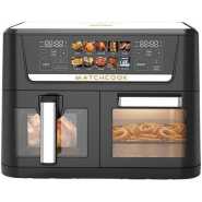 Dsp KB2188 Dual Zone Air Fryer Oven14L with Visual Window, 1700W Air Fryer Oven with colorful Led Touch Screen for 10 Presets, Independently Controlled Double Baskets,Easy Clean Airfryer for home