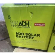 ADH 50 AHmps 12 V Durable Solar Battery ,Lights 5-8 Bulbs ,Black - 1 Year Warranty.