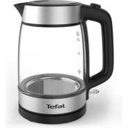 TEFAL Kettle | 1.7 L Glass Electric Kettle | 18050-2200 W | Concealed Heating Element | Cordless 360° Design | Removable Anti-Scale Filter | Precision Spout | Assisted Lid Opening | KI700827