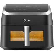 Midea 9L Air Fryer MF-CY85WK, Widemax +30%, One-Touch Presets, HeatXpress Technology 57% Increase In cooking Efficiency, See-Thru, Metal Inner Shell, Fluorine-free Coating, Safe And Healthy - Black