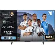 Hisense 70 - Inch A6Q Series 4K Ultra HD VIDAA Smart TV 70A6Q, (2025 Model) Airplay 2, AI 4K Upscaler, Dolby Vision, With In-Built Free To Air Decoder, Bluetooth, HDMI, Chromecast, USB, Netflix, Youtube - Black (3YRs WRTY)