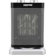 Geepas Ceramic Heater, Portable Electric Space Heater – Mini PTC Fan Heater for Desks & Tables with 2 Heat Settings 1000/1500W - Automatic Oscillation, Thermostat & Safety Cut-Off - 1500W, Silver