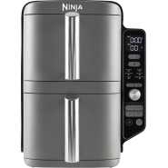 Ninja Double Stack XL Air Fryer, Vertical Dual Drawer Air Fryer with 4 cooking levels, 2 Drawers and 2 Racks, 9.5L Capacity, 6 Cooking Functions, 8 Portions, Grey, SL400ME, 2 Years Warranty