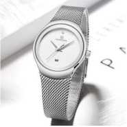 Naviforce Stainless Steel Analog Women's Designer Watch - Silver