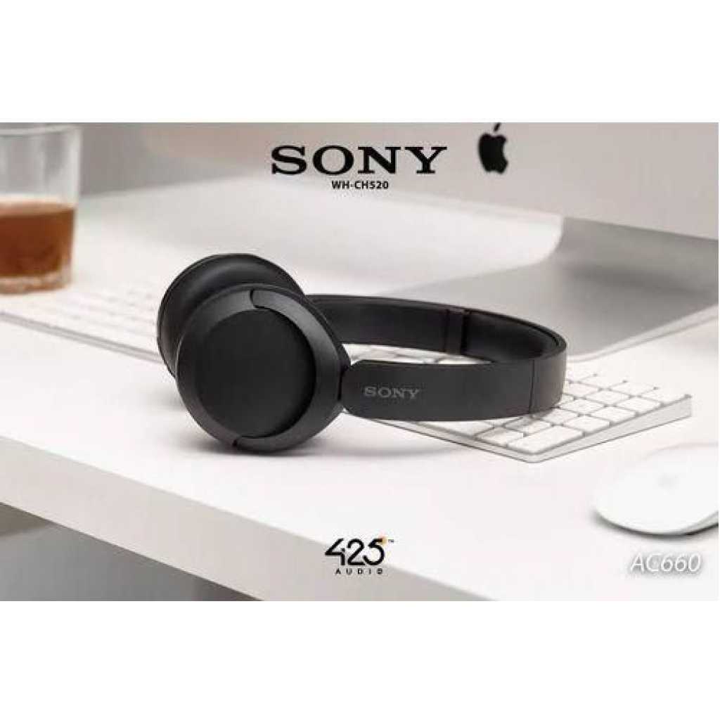 Sony WH-CH520 Wireless Headphones Bluetooth On-Ear Headset with Microphone, Black