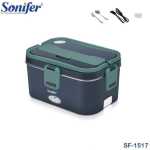Sonifer Portable Electric Lunch Box Food Heater 80W Food Warmer Containers 3-in-1 Food Safety Food Warmer for Home Students, Construction Workers, Truck Drivers Car Office 1.8L Removable 304 Stainless Steel Container Transparent Box Leakproof with Fork & Spoon
