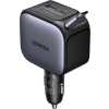 UGREEN 145W Retractable Car Charger With Built-in 60W USB-C Cable 70cm, 3*USB C+1*USB A Super Fast Car Charger iPhone Adapter, for iPhone 17 Pro Max, MacBook Pro/Air, Samsung S25 Ultra