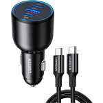 UGREEN 130W Type C Car Fast Charger for iPhone 17, 3-Port Macbook USB Car Power Adapter With 100W USB C Cable, Automobile Charger for Samsung S25 Series, iPhone, Steam Deck, Macbook, Laptops, Tablets